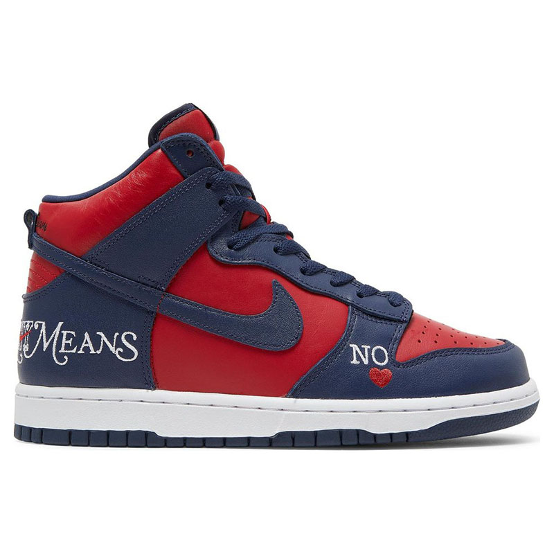 SUPREME X DUNK HIGH SB ''BY ANY MEANS - RED NAVY''