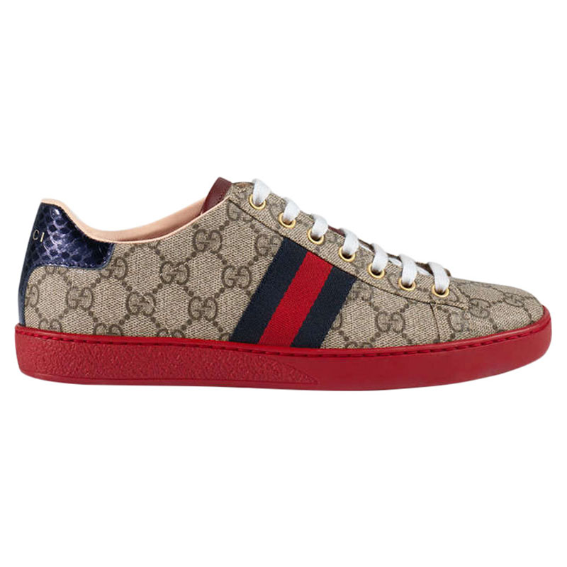 Gucci Wmns Ace GG Supreme 'Brown',GUCCI SHOES