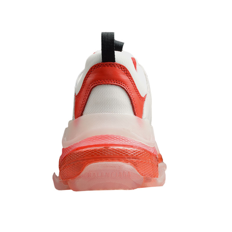 BALENCIAGA TRIPLE S ''CLEAR SOLE WHITE RED''