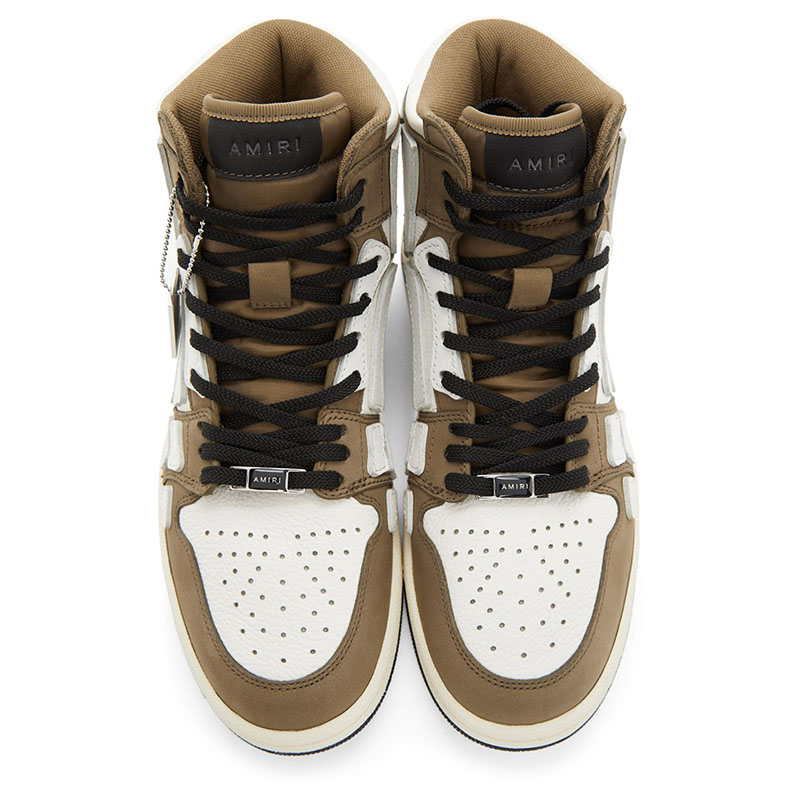 AMIRI SKELETON TOP SNEAKER TAN & WHITE