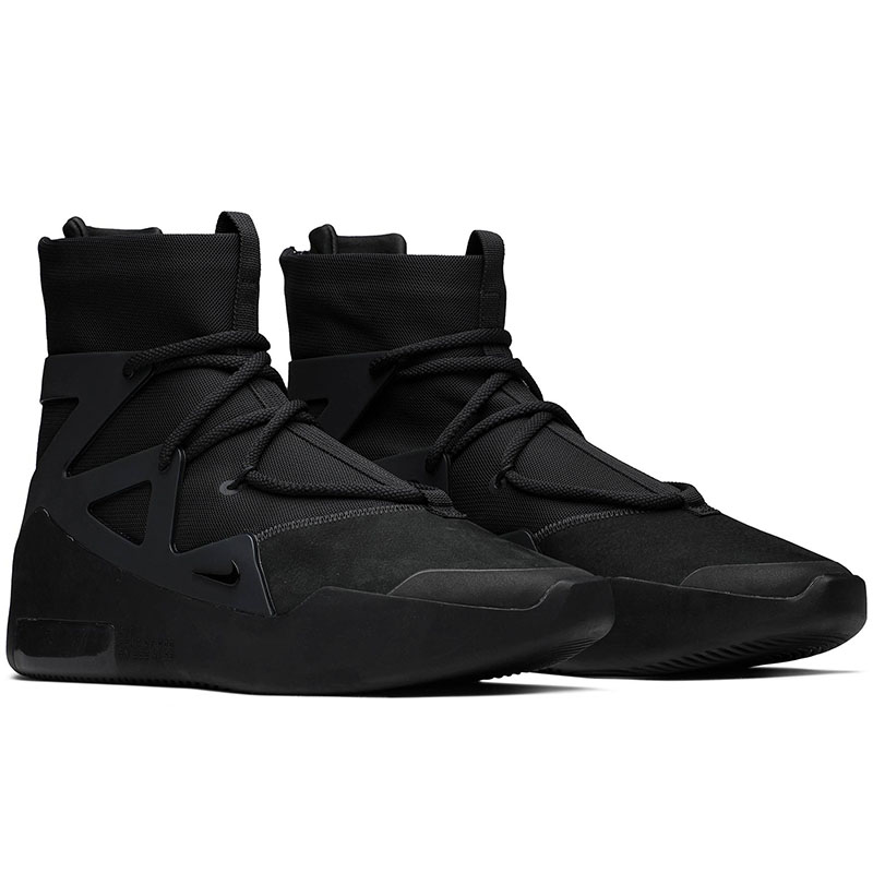 Air Fear of God 1 'Triple Black'(NUDE SHOES WITHOUT SPECIAL SHOE BOX)