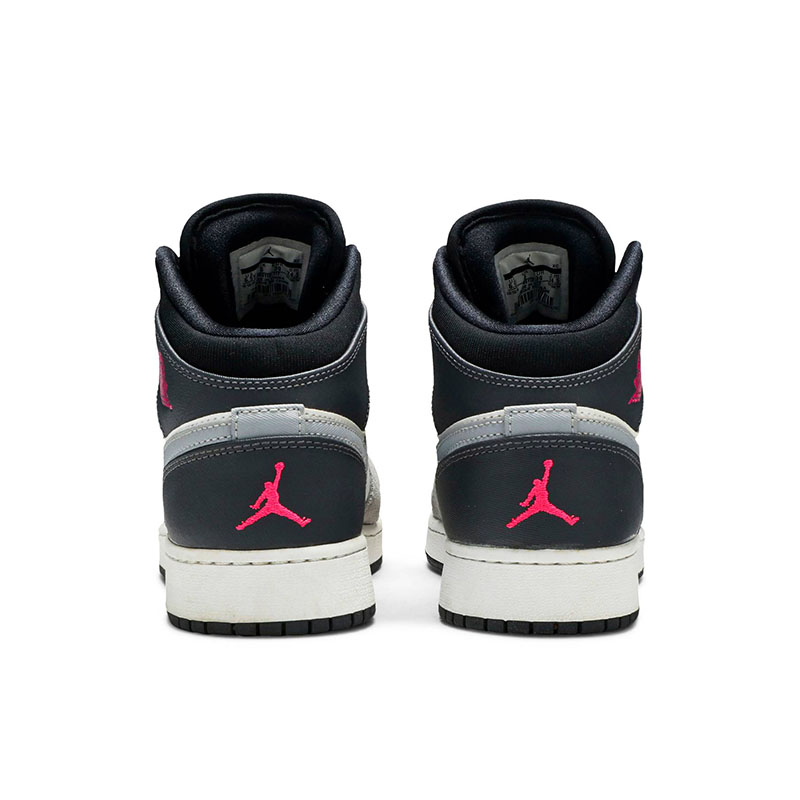 AIR JORDAN 1 MID GS ''WHITE GREY HYPER PINK''