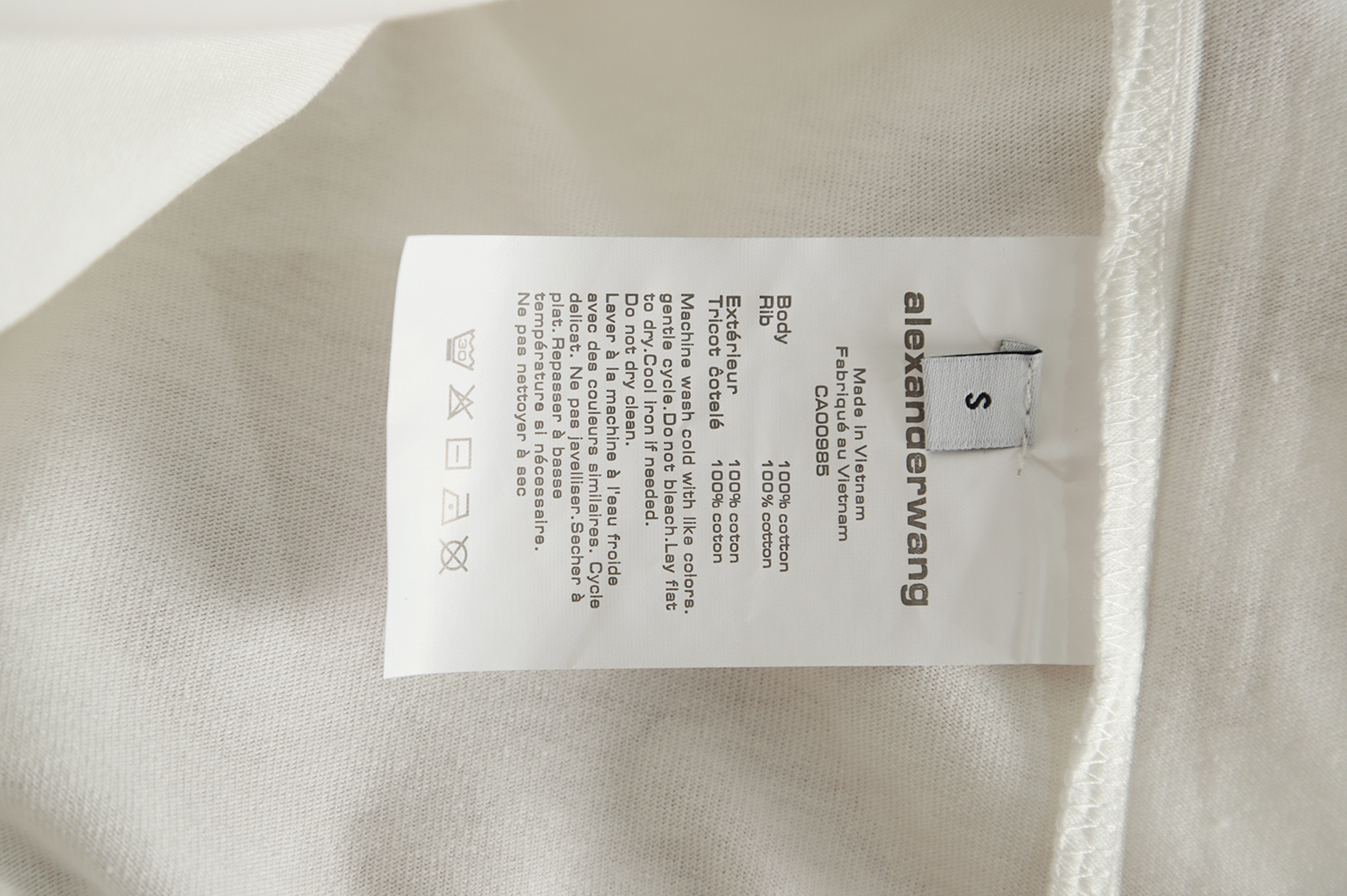 Alexander Wang 22ss small letter print long-sleeved T-shirt
