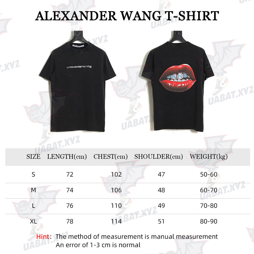 Alexander Wang 23SS Rhinestone Washed T-Shirt