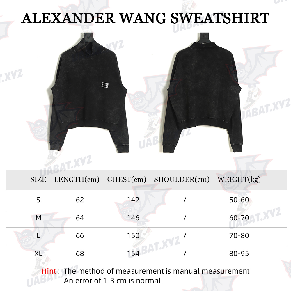 Alexander Wang FW22 Turtleneck Alphabet Washed Distressed Sweatshirt