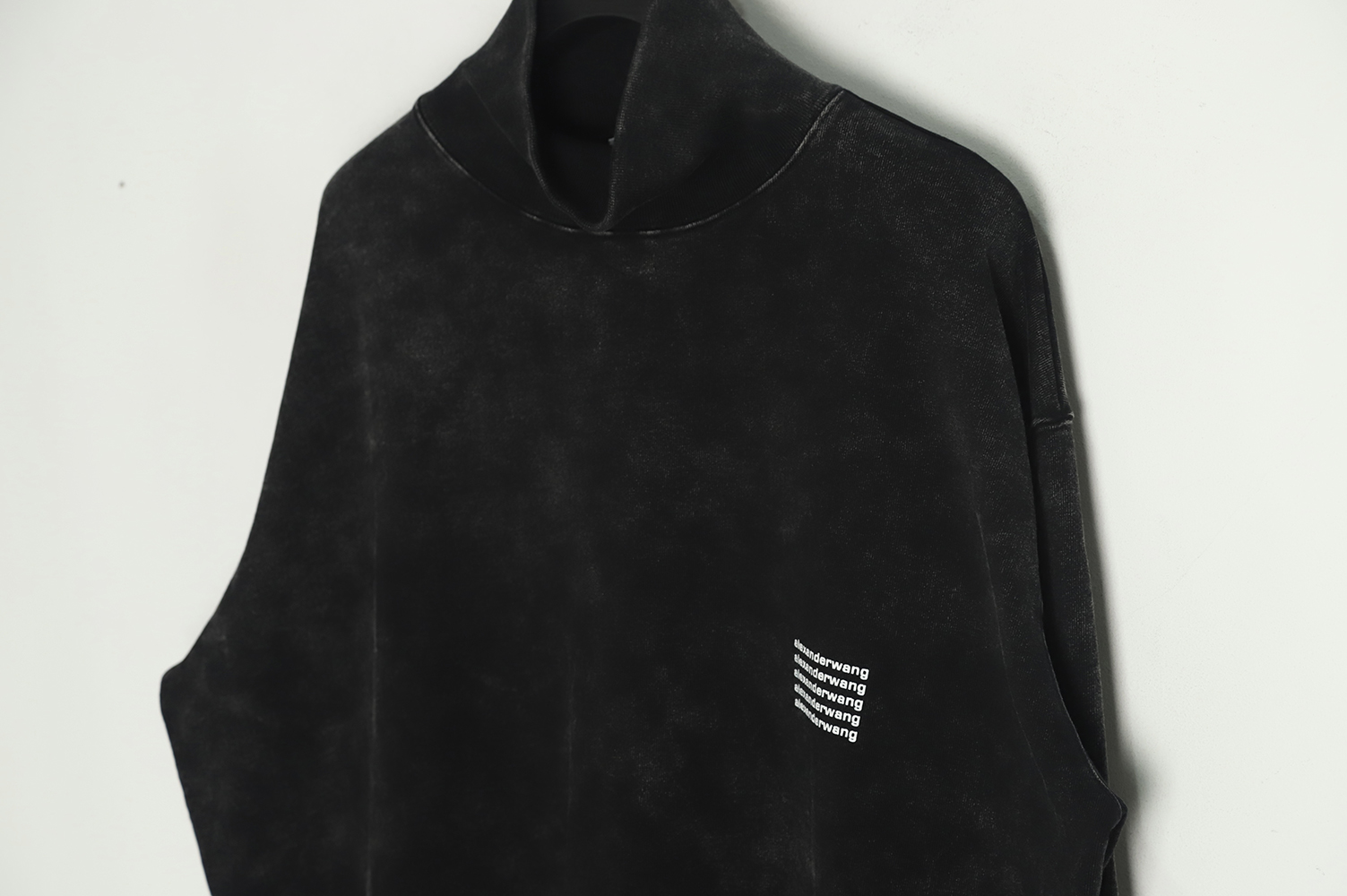 Alexander Wang FW22 Turtleneck Alphabet Washed Distressed Sweatshirt