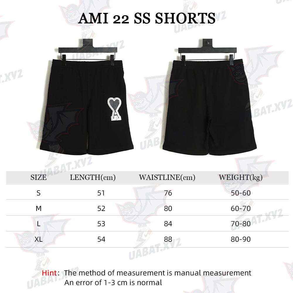 AMI 22ss heart embroidery shorts TSK1