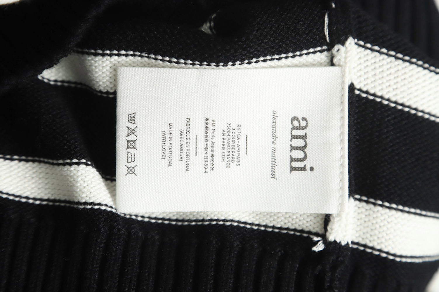 Ami ss22 A&W new ami de coeur striped knitted pullover TSK1