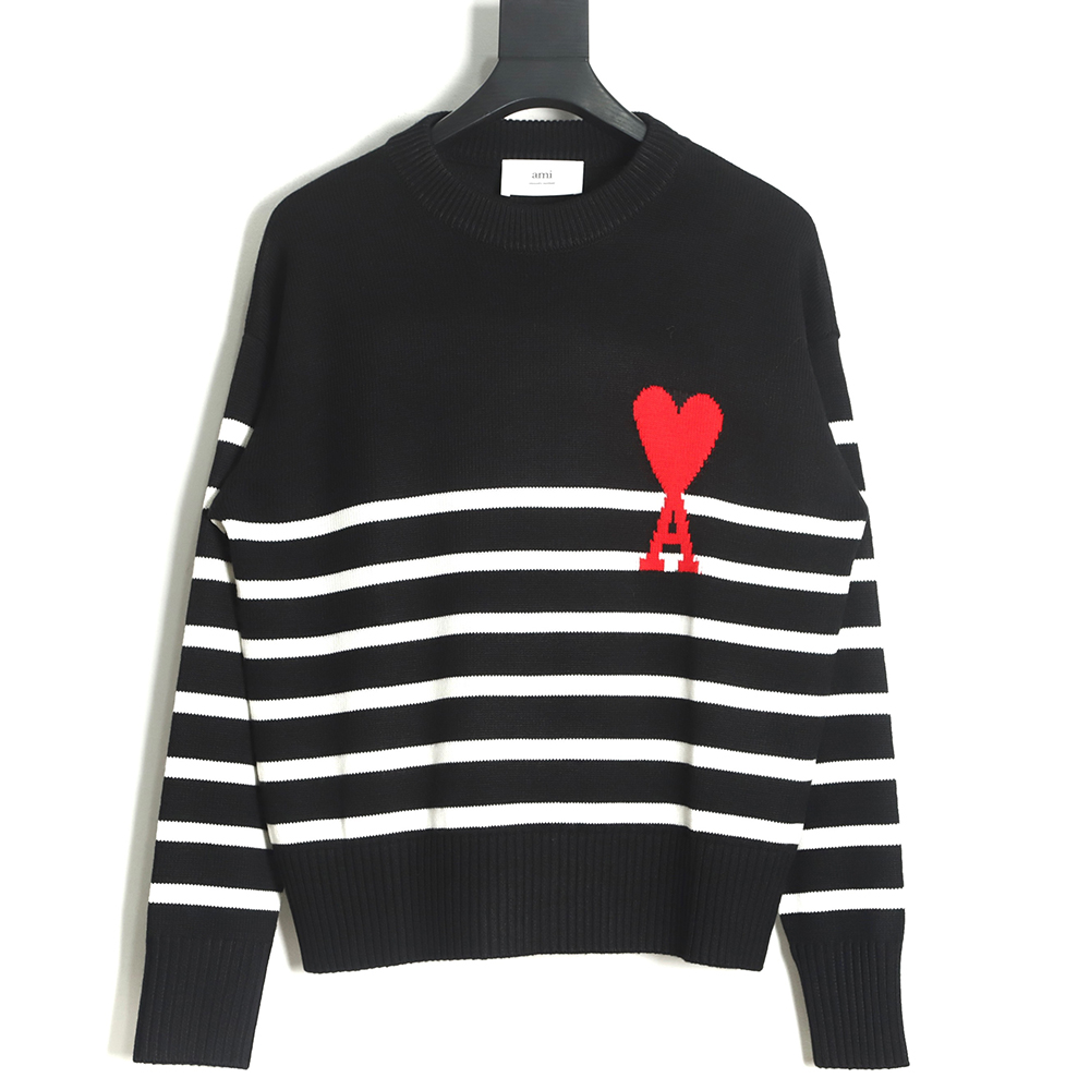 Ami ss22 A&W new ami de coeur striped knitted pullover TSK1