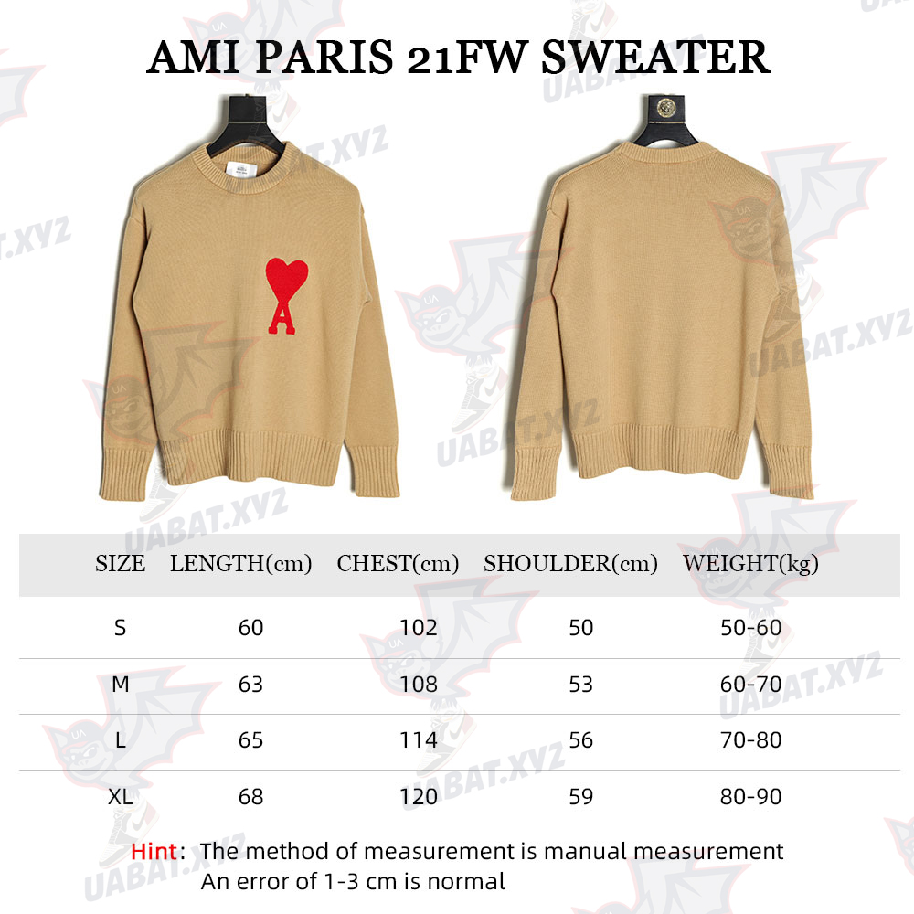 AMI PARIS 21FW Heart Embroidered Round Neck Sweater TSK4