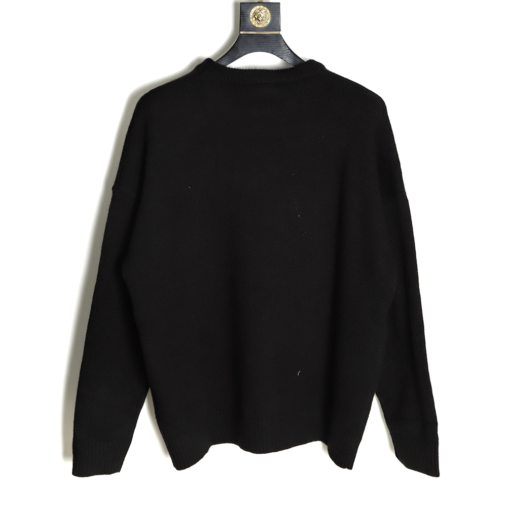 AMI 21 A&W New Love Knitted Cream Round Neck Sweater