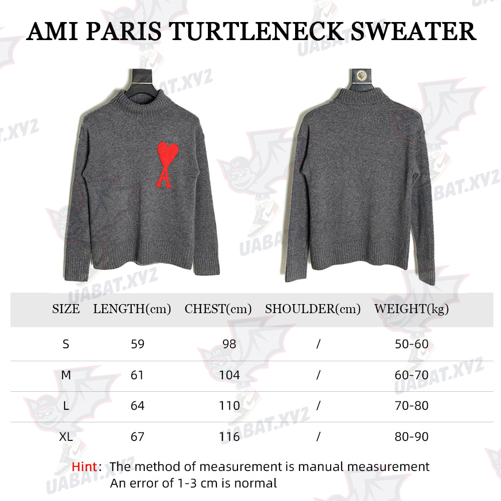 AMI PARIS Heart Turtleneck TSK4