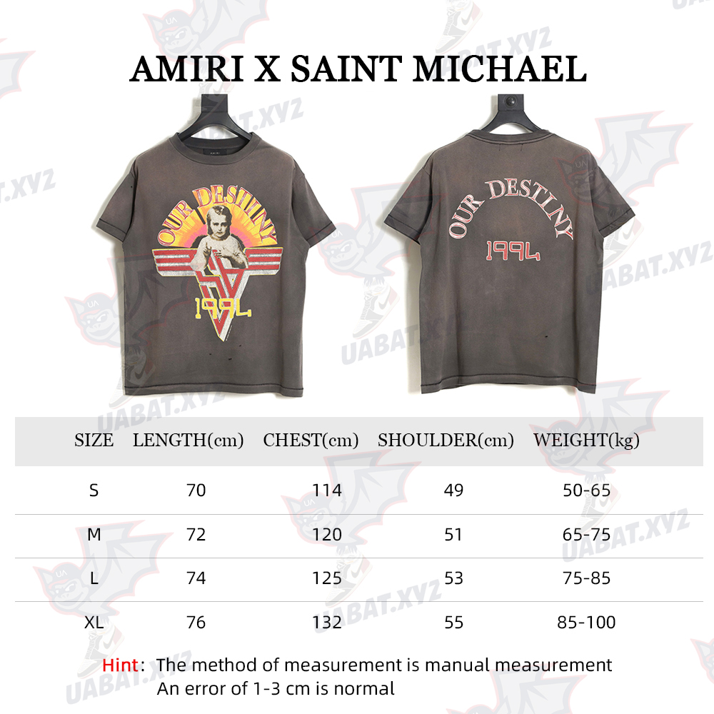 AMIRI X SAINT MICHAEL joint color saint washed old T-Shirt