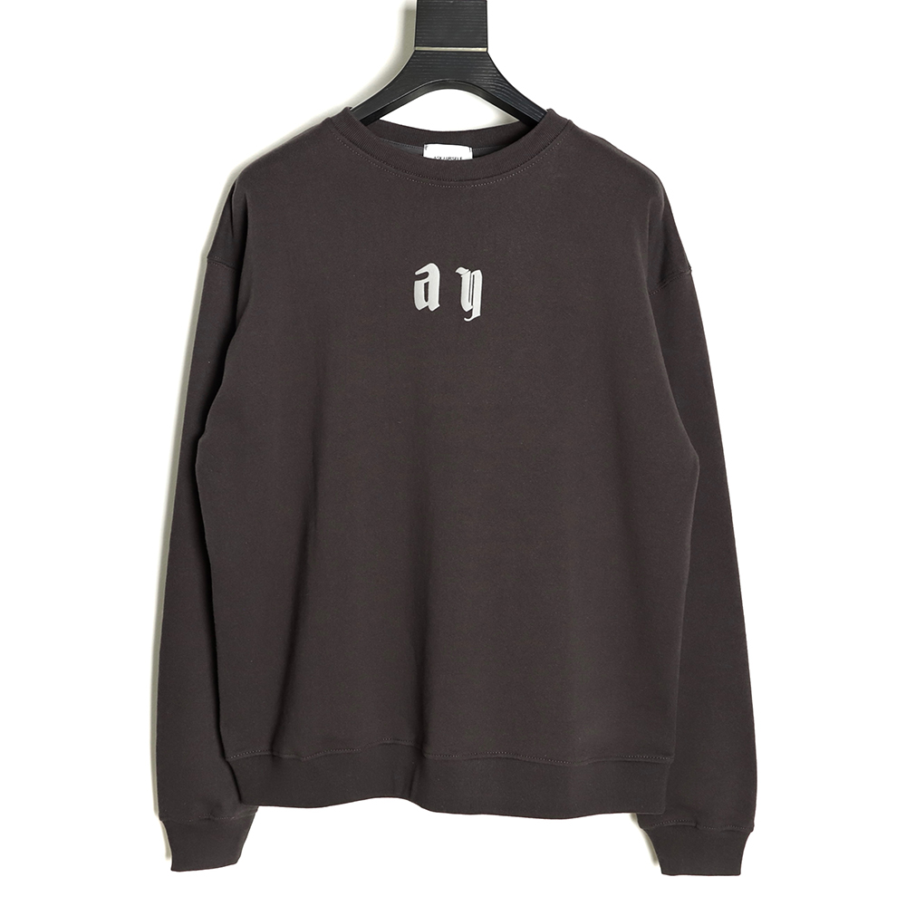 Askyurself Wave Letter Print Crew Neck Sweatshirt