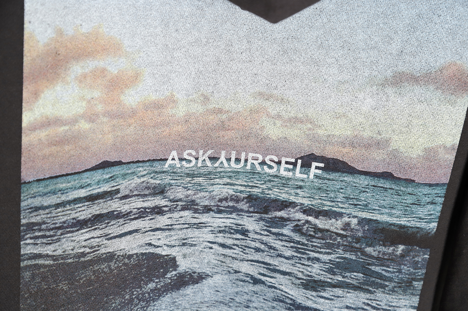 Askyurself Wave Letter Print Hoodie