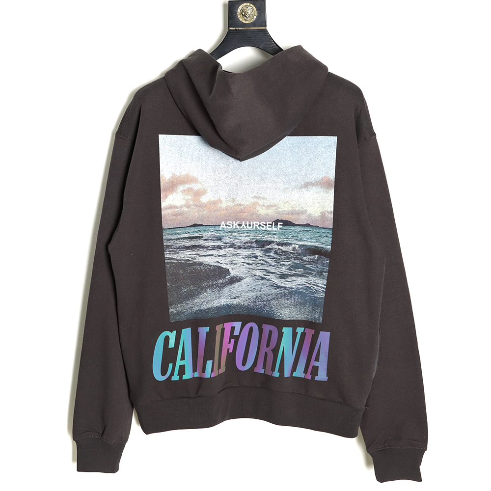 Askyurself Wave Letter Print Hoodie