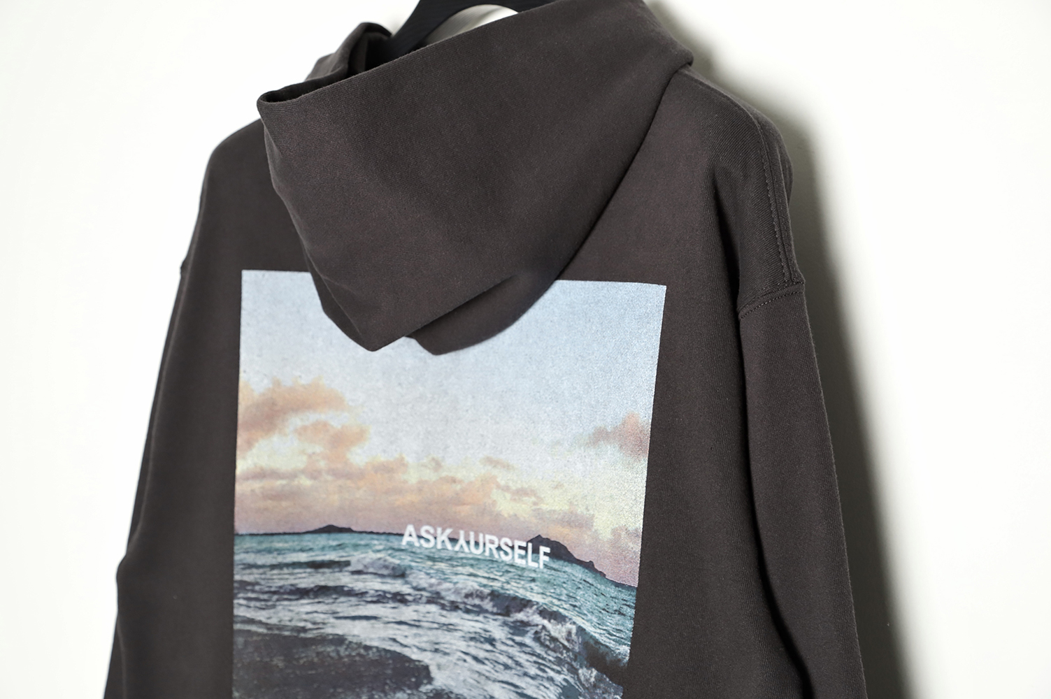 Askyurself Wave Letter Print Hoodie