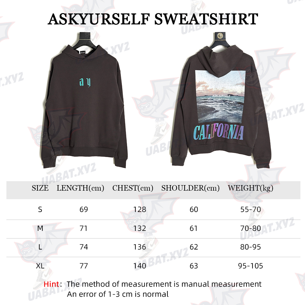 Askyurself Wave Letter Print Hoodie