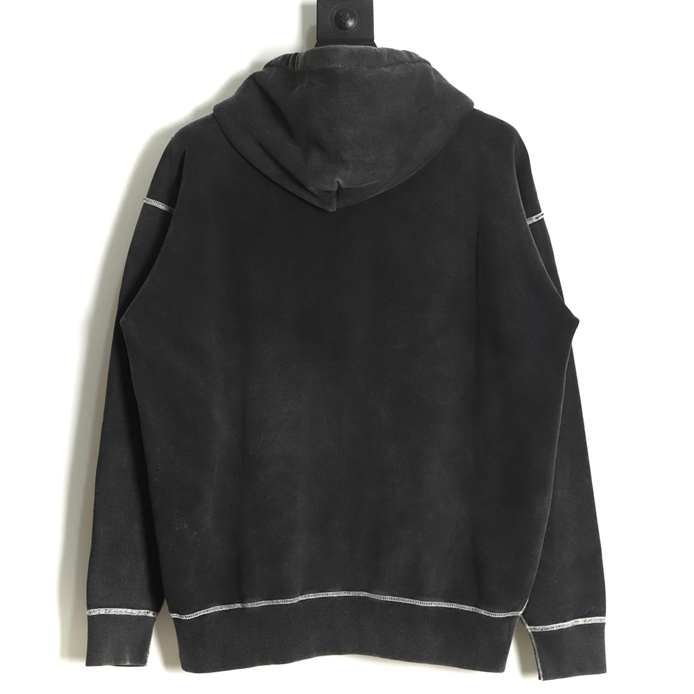 Askyurself Peace Dove Print Washed and Distressed Hoodie