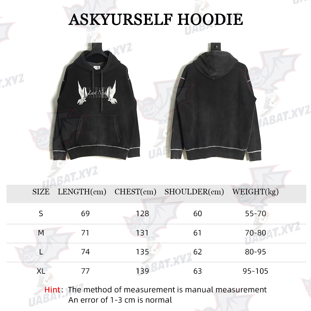 Askyurself Peace Dove Print Washed and Distressed Hoodie