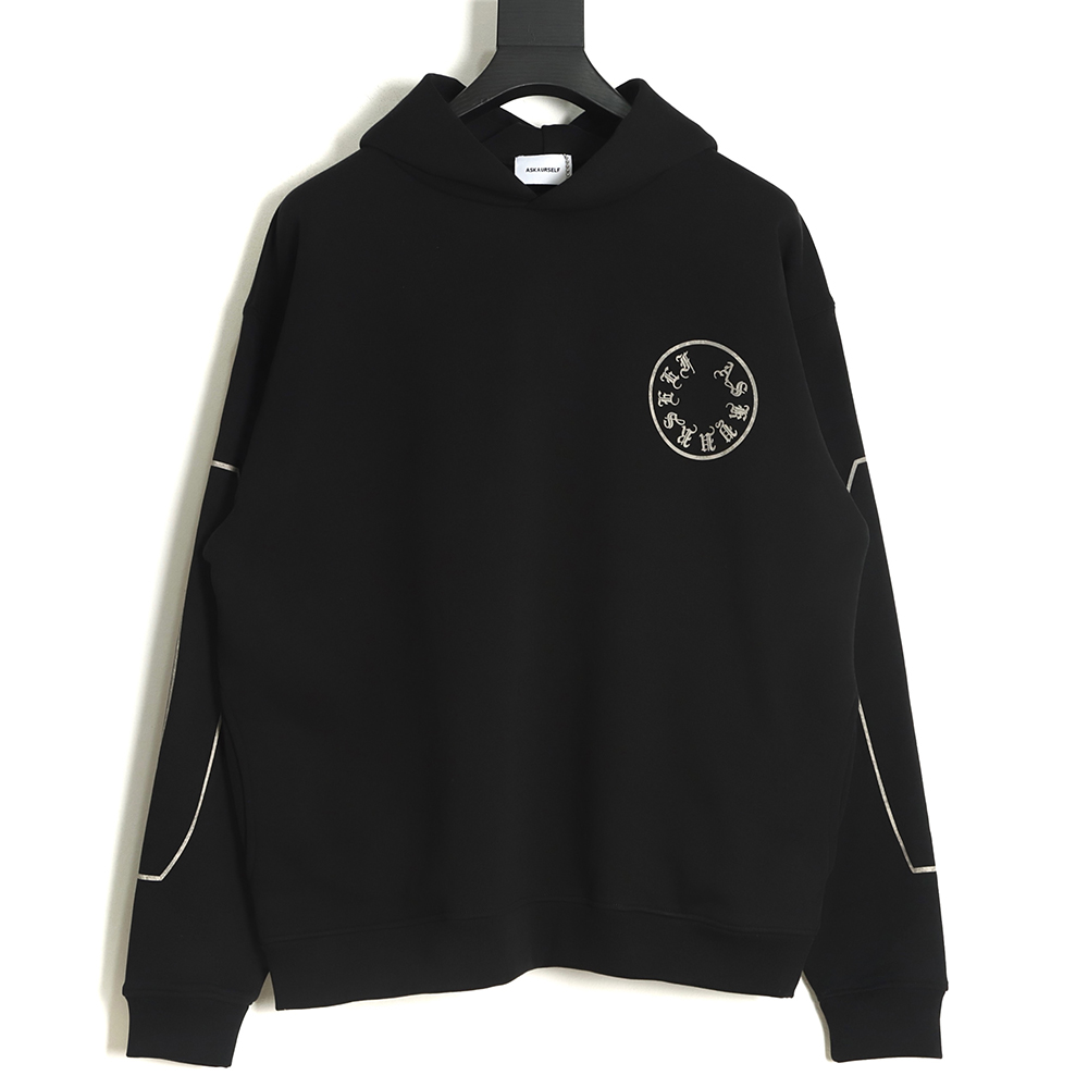 Askyurself 22FW Sanskrit letters retro do old hoodie