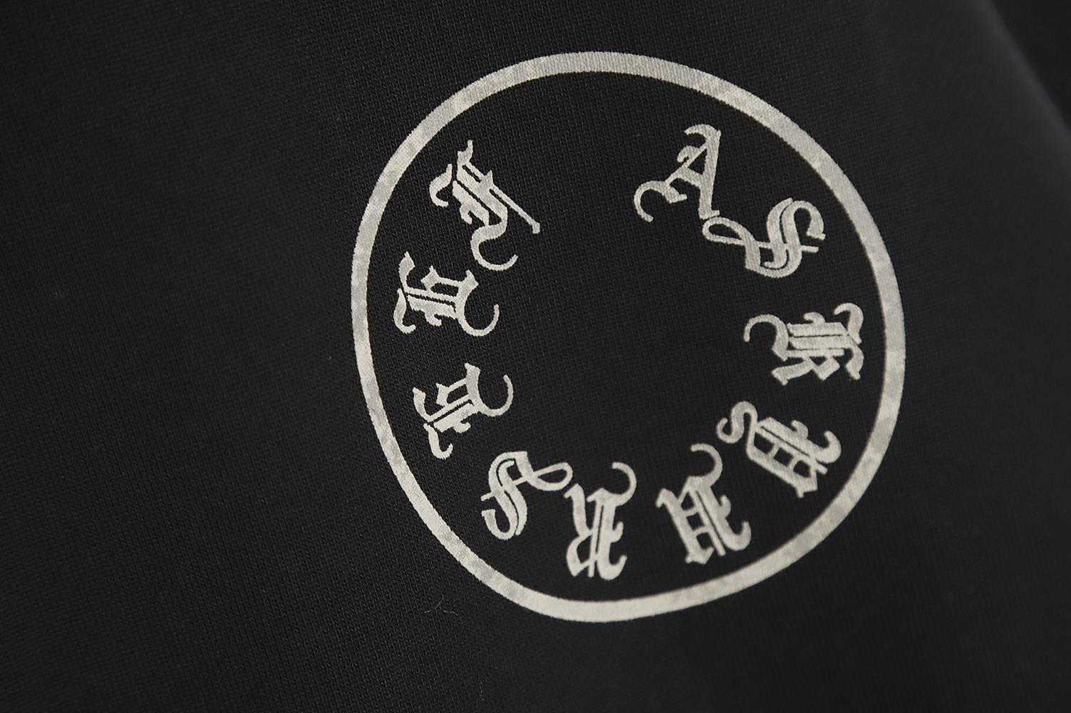 Askyurself 22FW Sanskrit letters retro do old hoodie