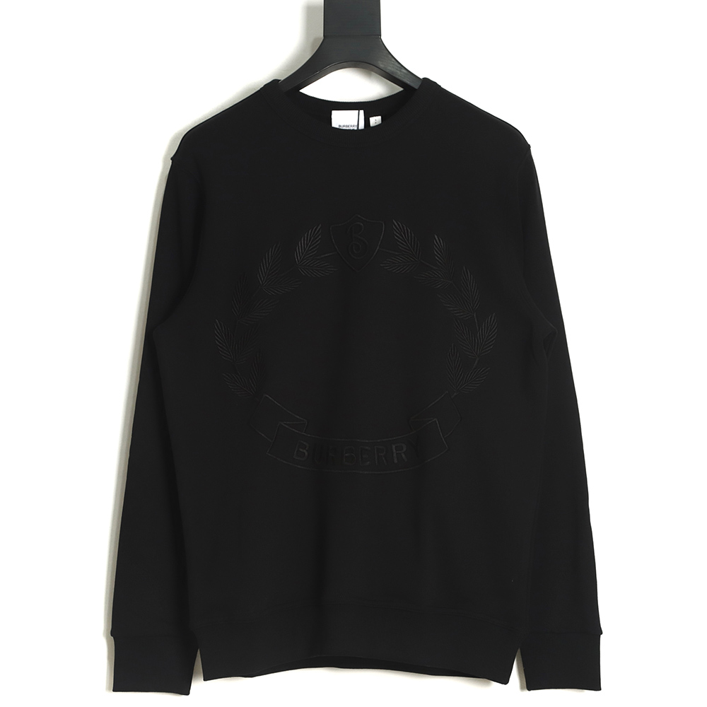 Burberry 22FW Oak Leaf Olive Branch Badge Embroidered Crewneck Sweatshirt TSK1