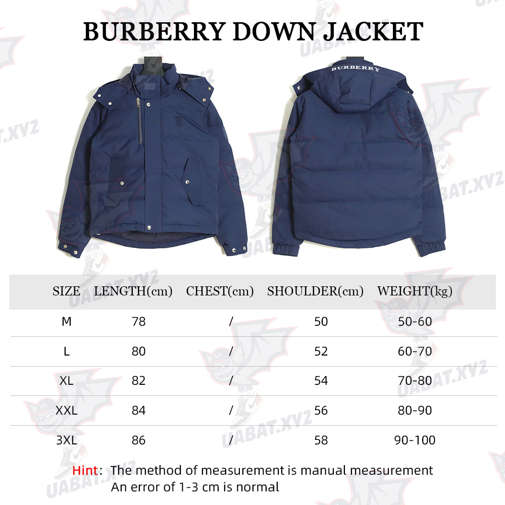 Burberry 22Fw embroidery small standard collar hooded down jacket TSK1