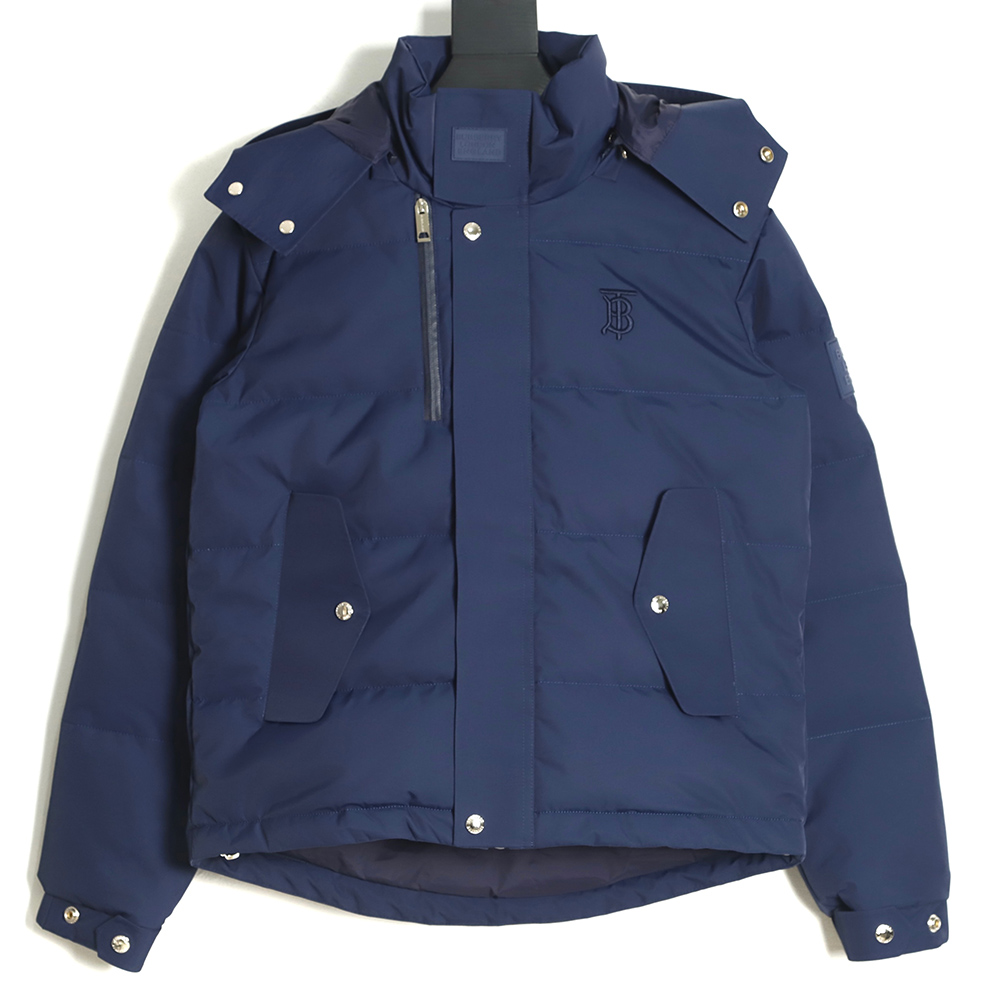 Burberry 22Fw embroidery small standard collar hooded down jacket TSK1
