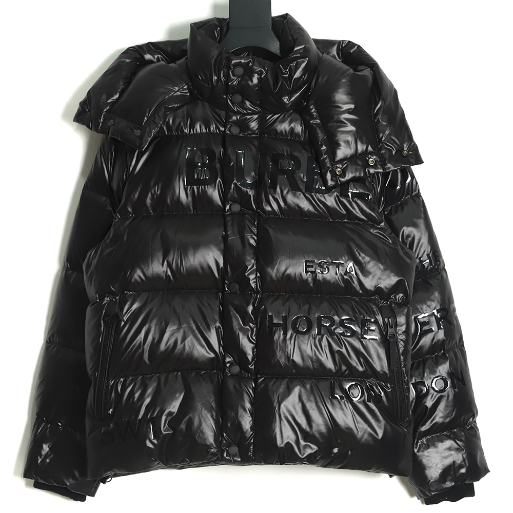 BURBERRY 22FW Horseferry London thick glue print detachable hooded down jacket
