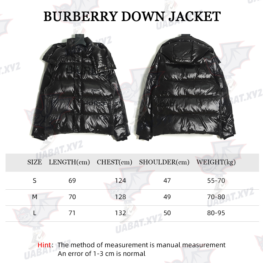 BURBERRY 22FW Horseferry London thick glue print detachable hooded down jacket