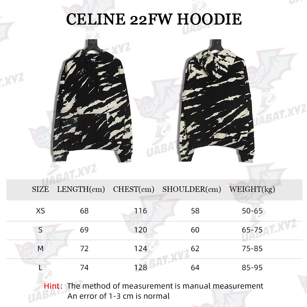Celine 22FW zebra print hoodie hoodie