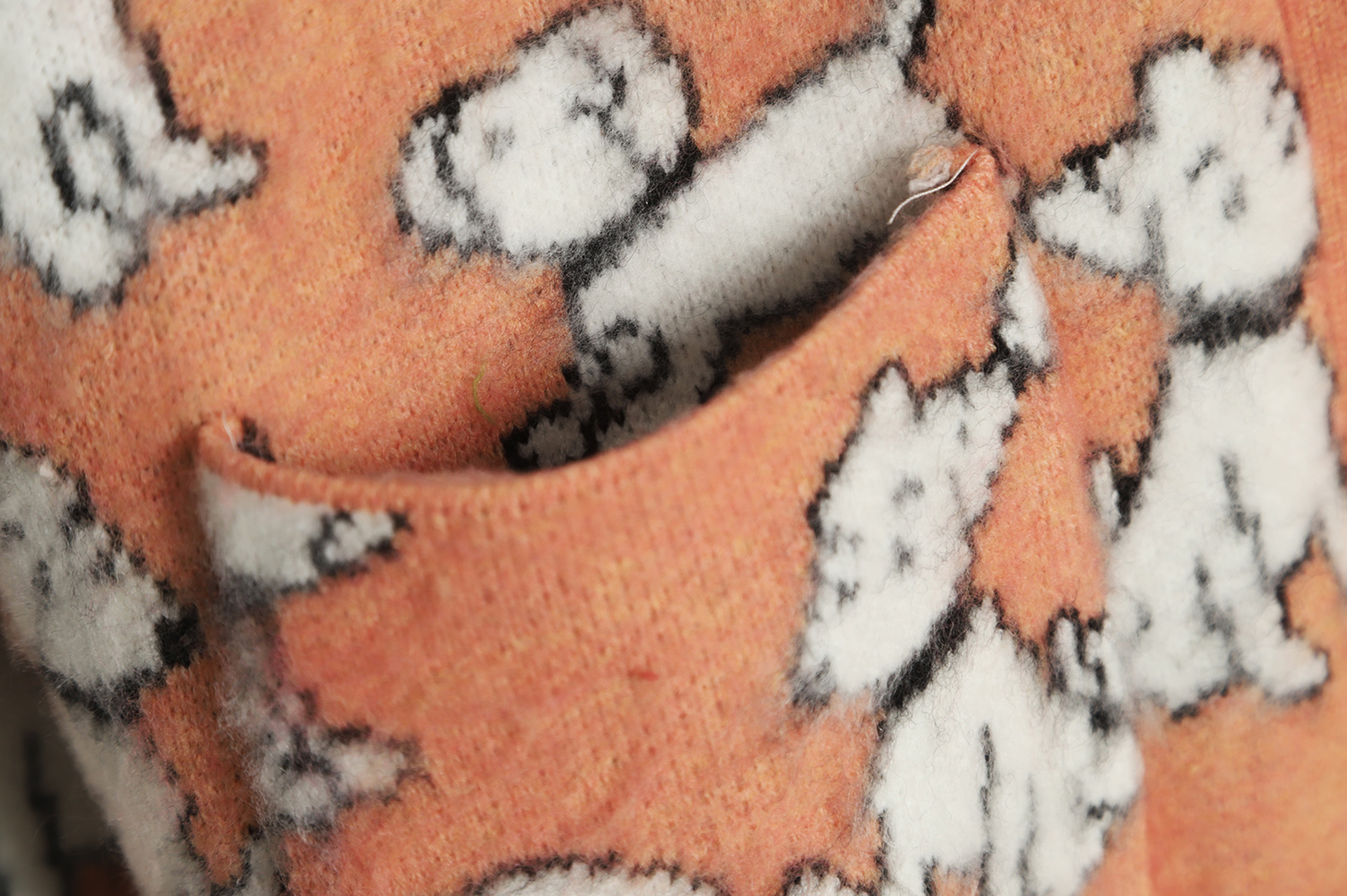 Celine 22FW Cartoon Puppy Mohair Cardigan