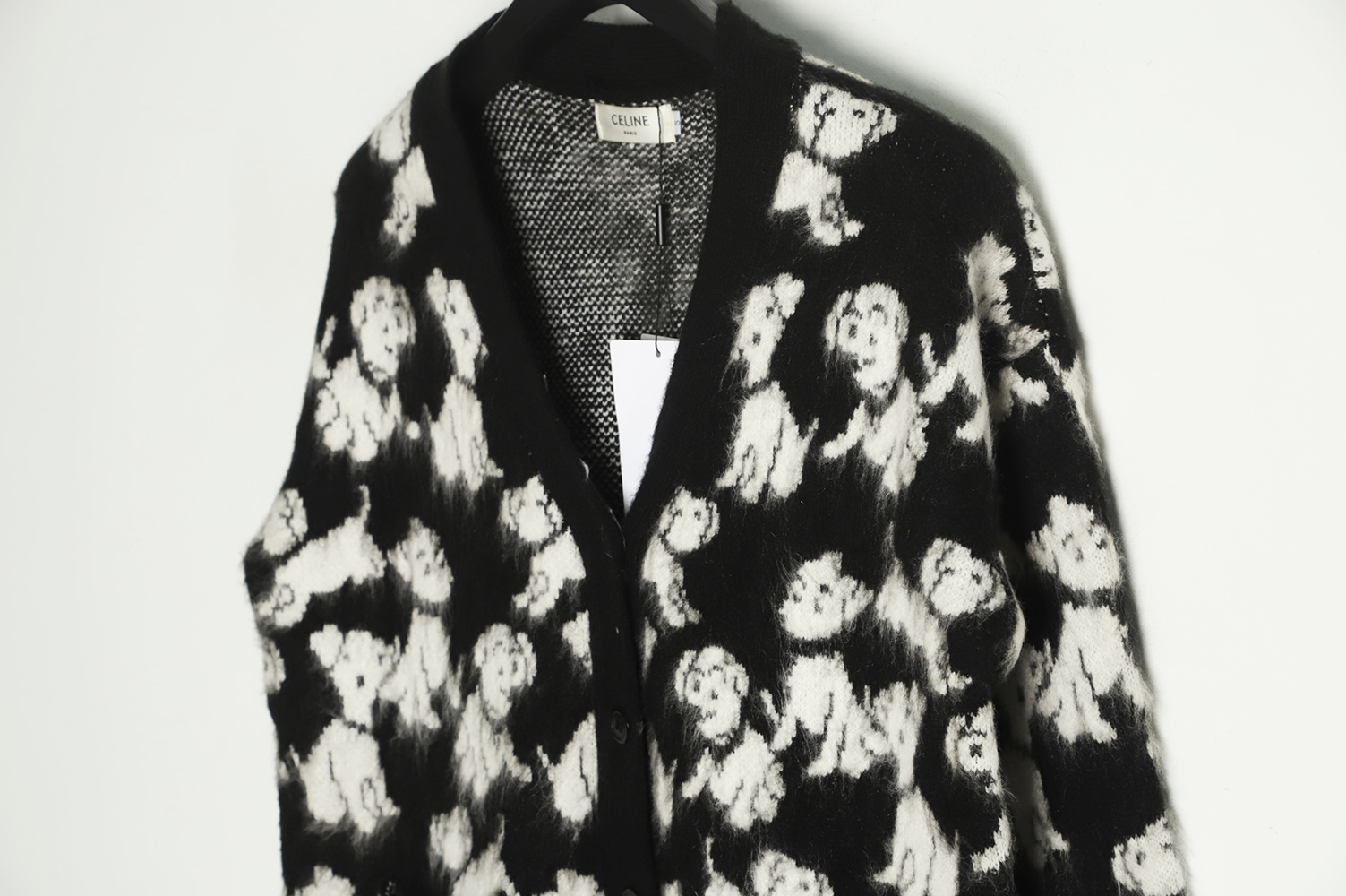 Celine 22FW Cartoon Puppy Mohair Cardigan TSK1
