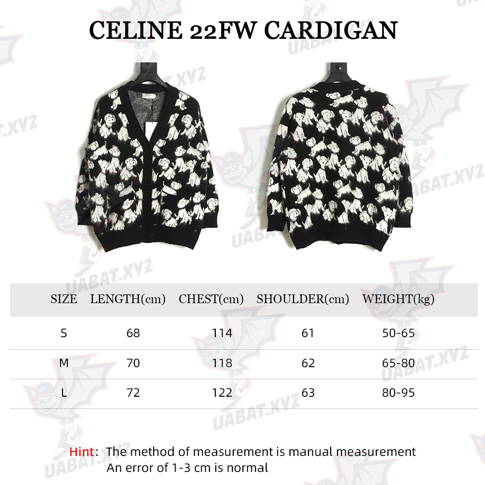 Celine 22FW Cartoon Puppy Mohair Cardigan TSK1