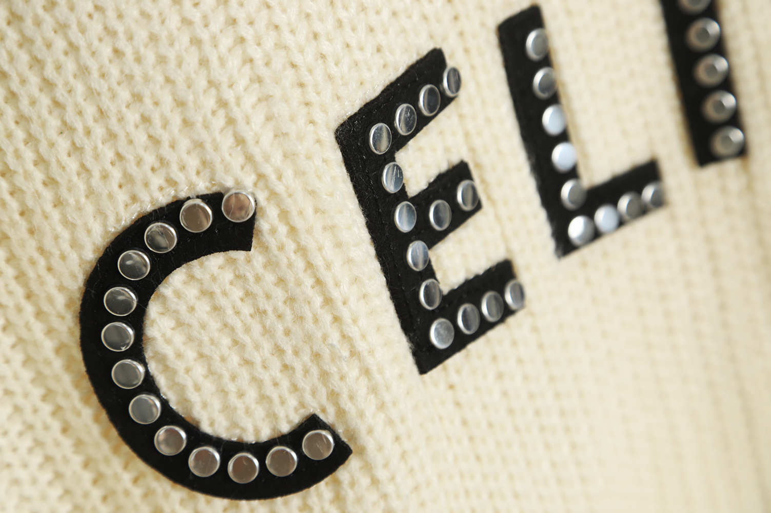 Celine 22FW Studded Alphabet Crew Neck Sweater