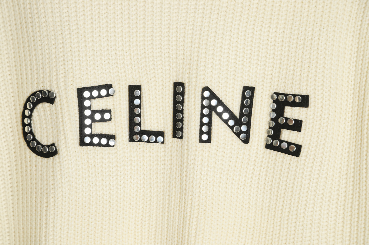 Celine 22FW Studded Alphabet Crew Neck Sweater