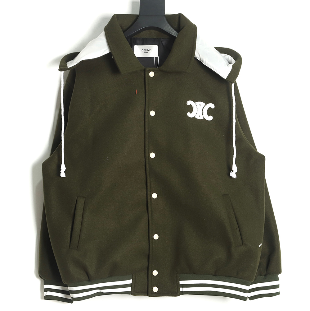 Celine Hooded Baseball Jacket