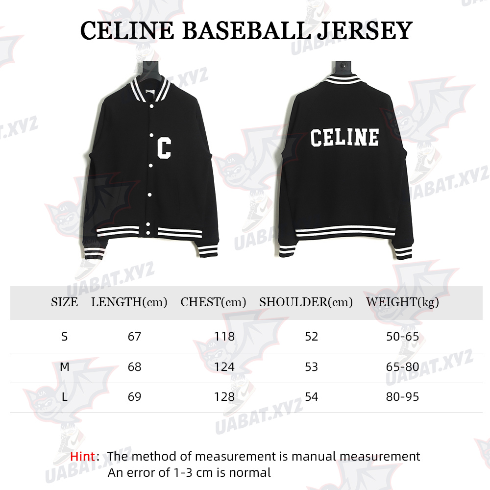 Celine 22FW Towel Embroidered Letters Baseball Jersey