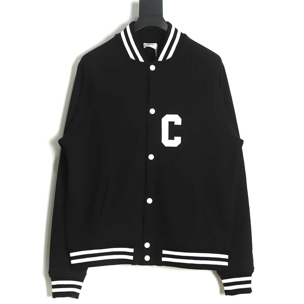 Celine 22FW Towel Embroidered Letters Baseball Jersey