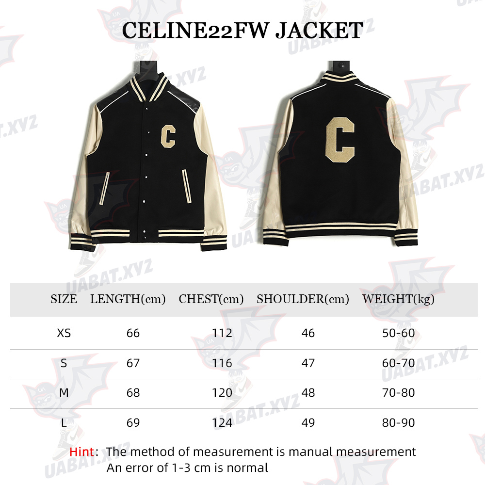 Celine 22FW woolen baseball jacket