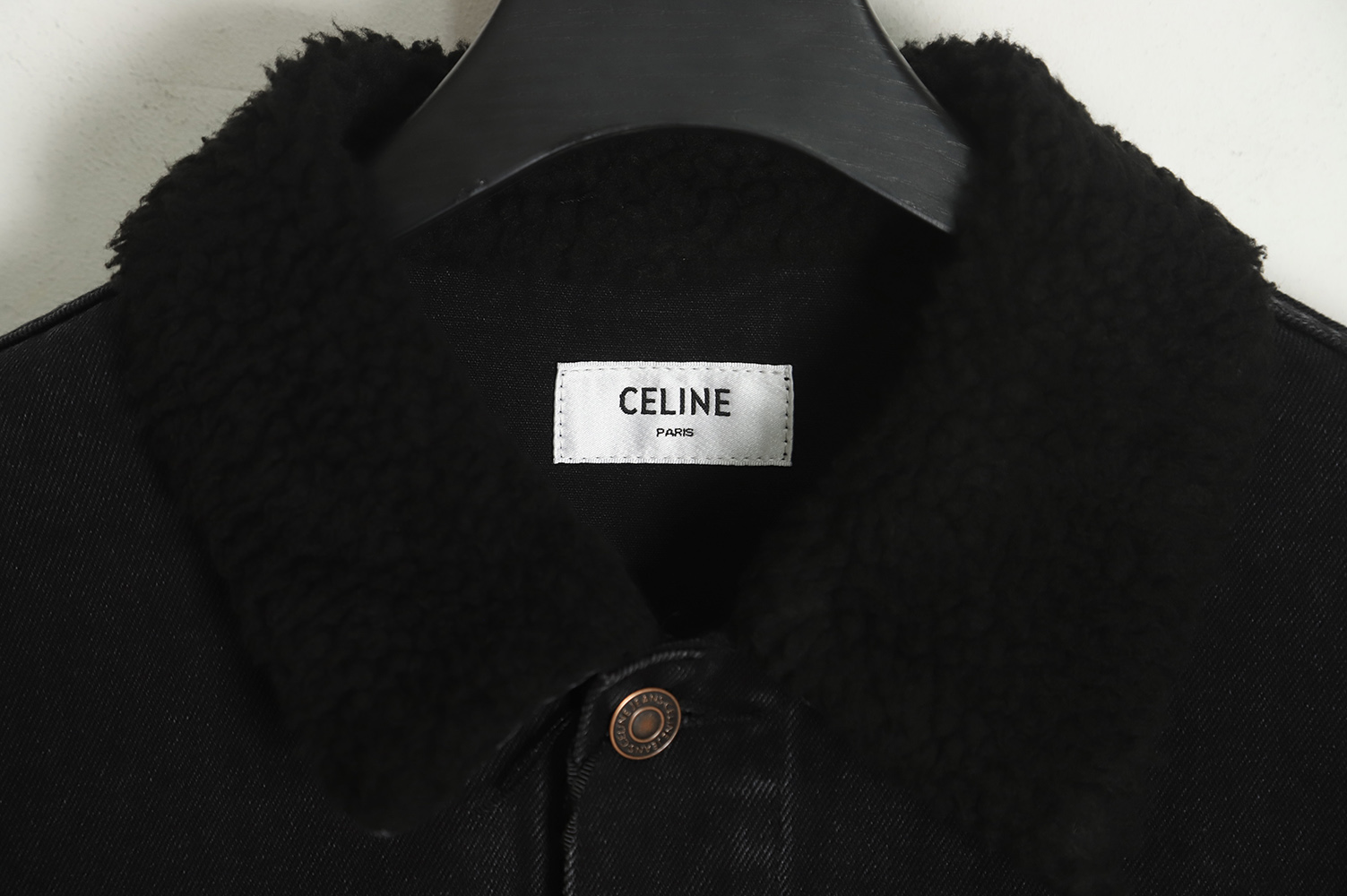 Celine 22fw denim stitching sherpa jacket