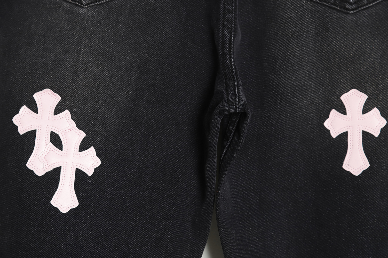 Chrome Hearts Classic Leather Label Cross Denim Trousers TSK2