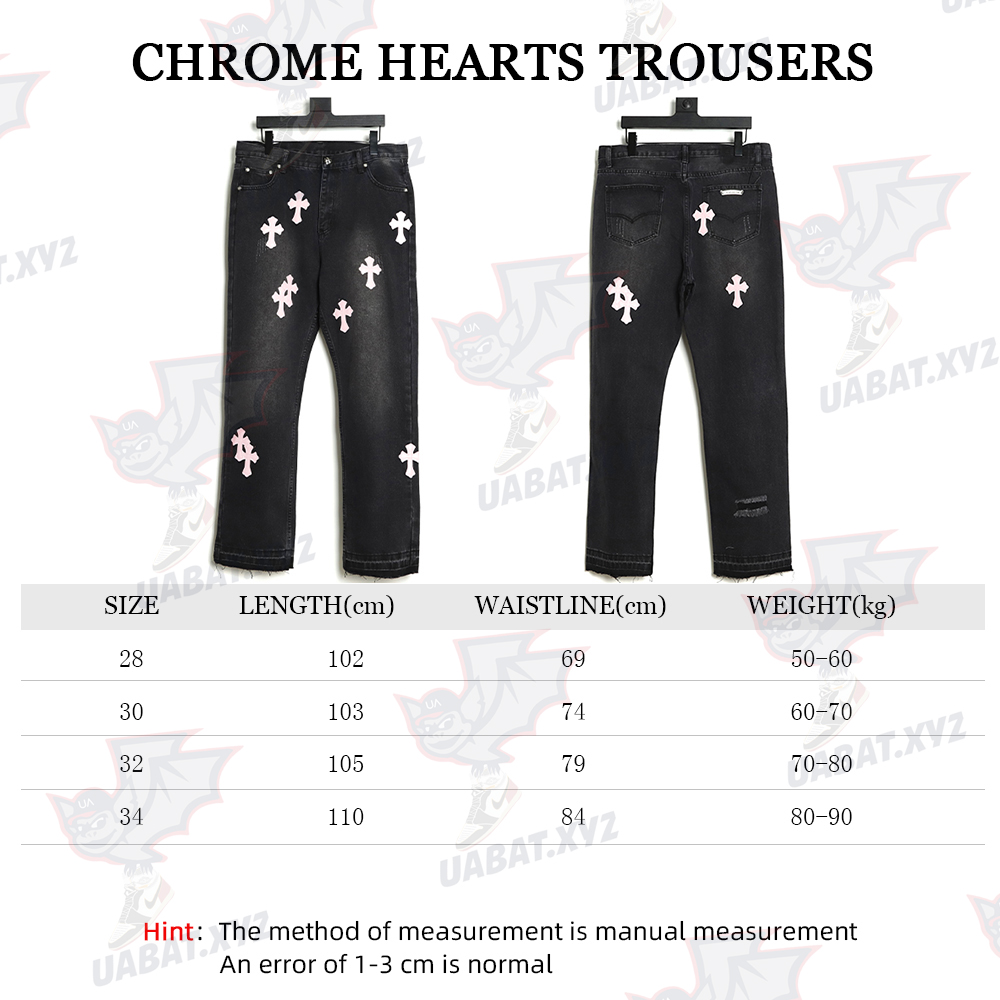 Chrome Hearts Classic Leather Label Cross Denim Trousers TSK2