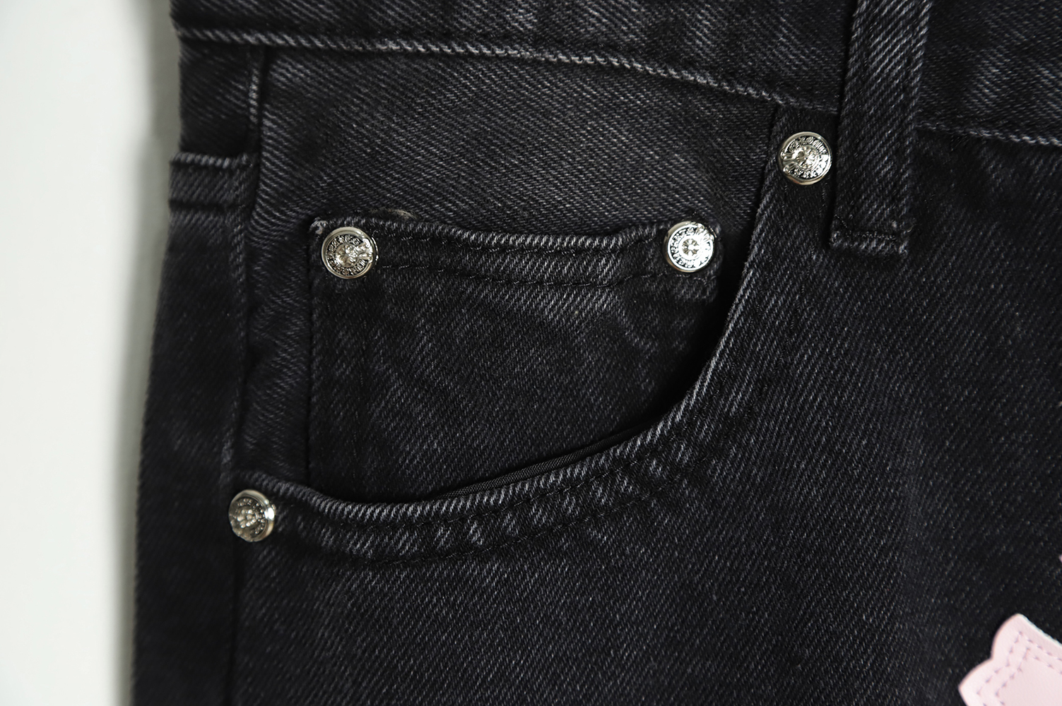 Chrome Hearts Classic Leather Label Cross Denim Trousers TSK2
