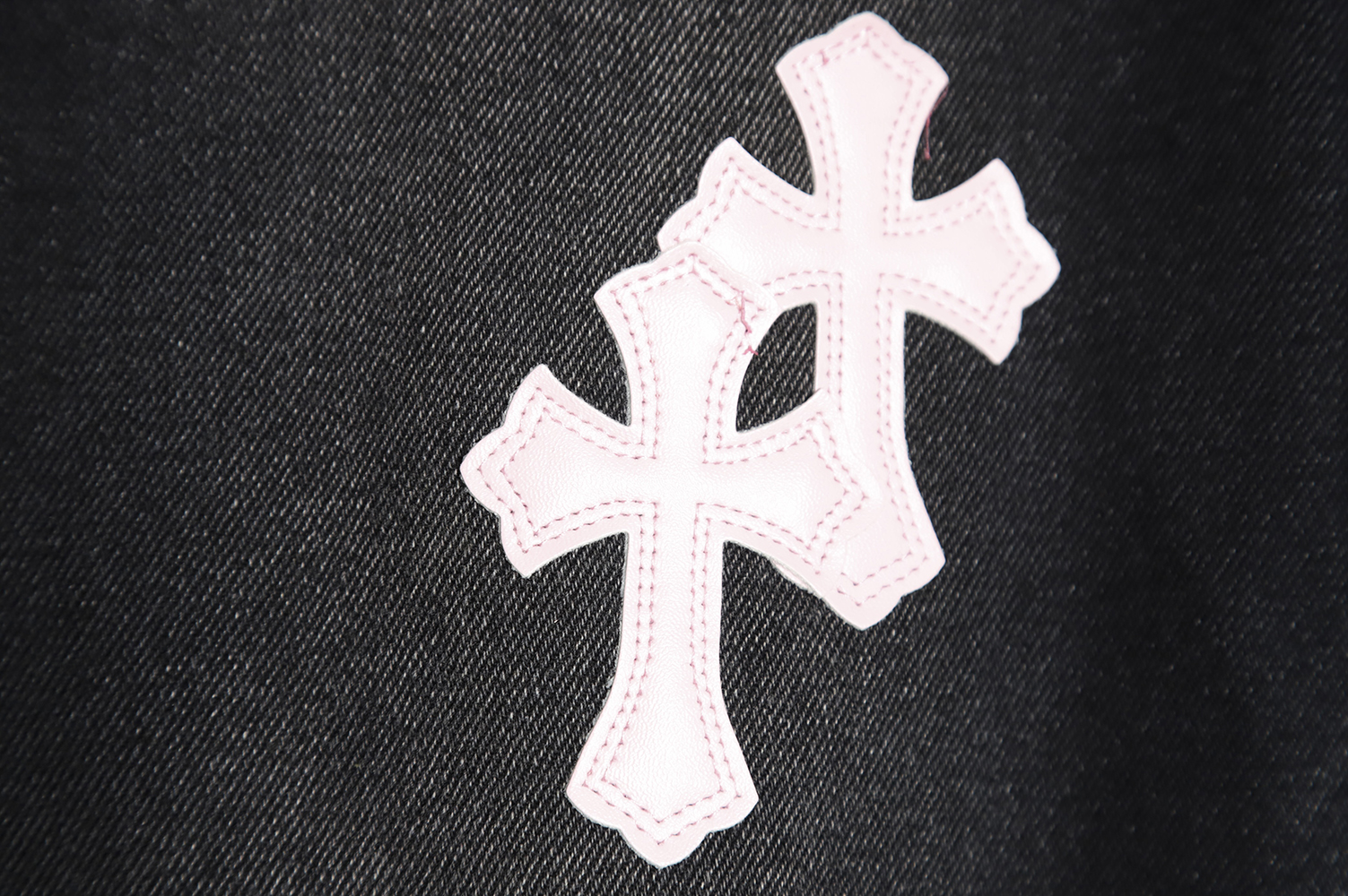 Chrome Hearts Classic Leather Label Cross Denim Trousers TSK2