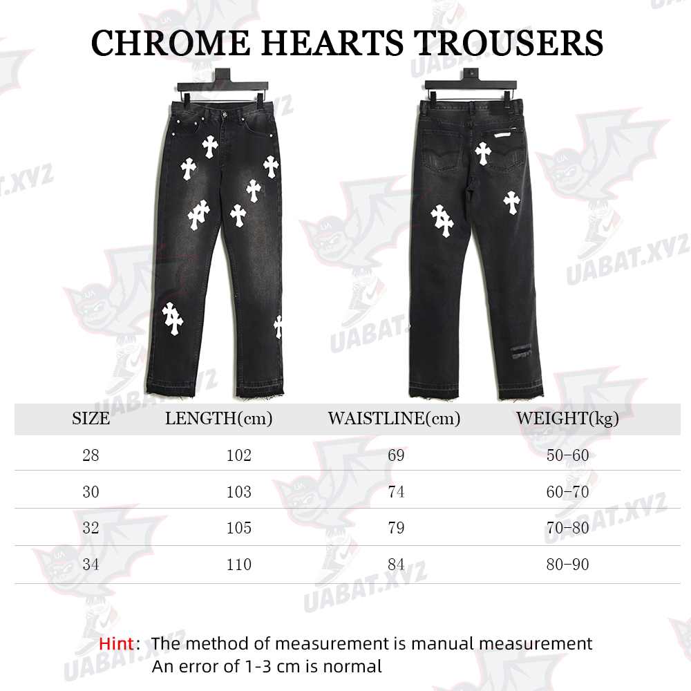 Chrome Hearts Classic Leather Label Cross Denim Trousers TSK3