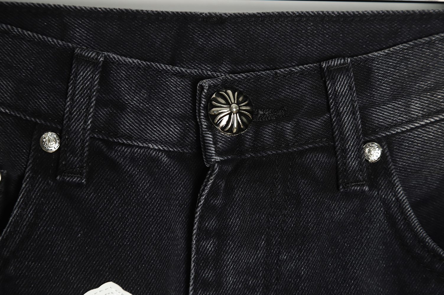 Chrome Hearts Classic Leather Label Cross Denim Trousers TSK3