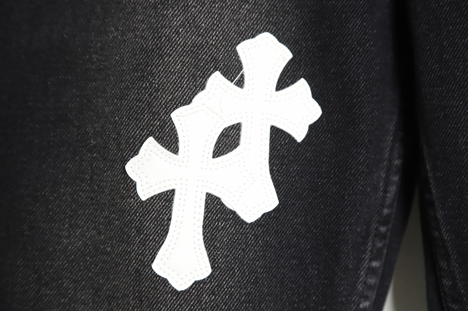 Chrome Hearts Classic Leather Label Cross Denim Trousers TSK3