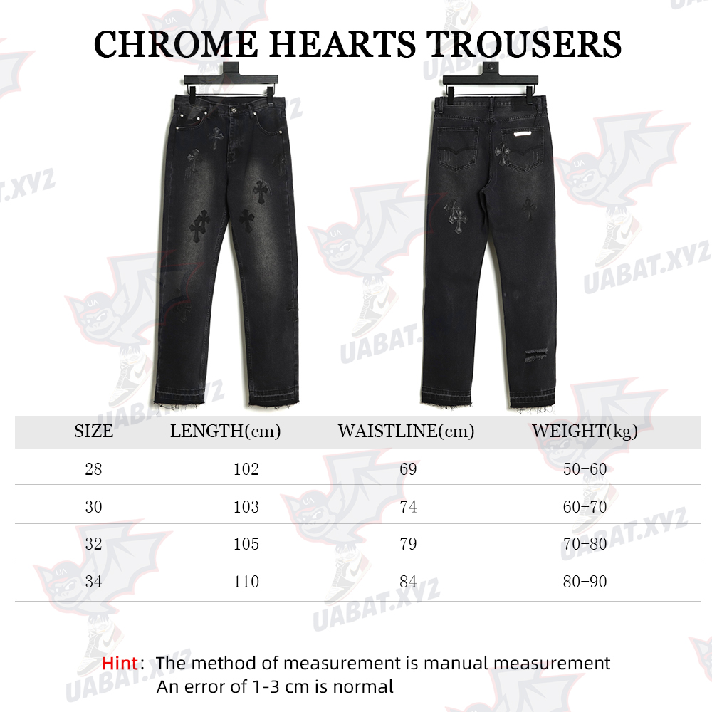 Chrome Hearts Classic Leather Label Cross Denim Trousers TSK4